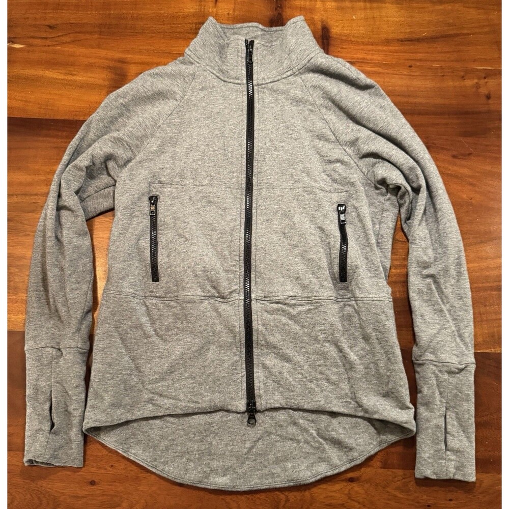 CAbi Pivot Jacket Womens XS Gray Full Zip Athleisure Mock Neck Knit Coat 3732